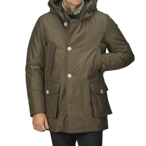 Dark Green Stretch Nylon Arctic Parka