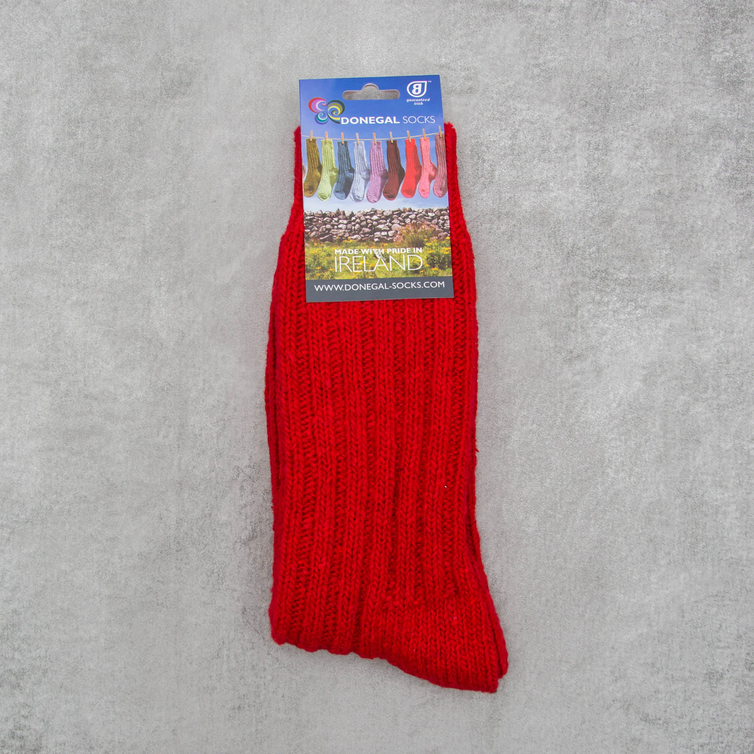 Donegal Socks in traditional Wool - 313 Red