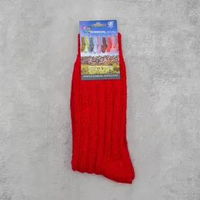 Donegal Socks in traditional Wool - 313 Red