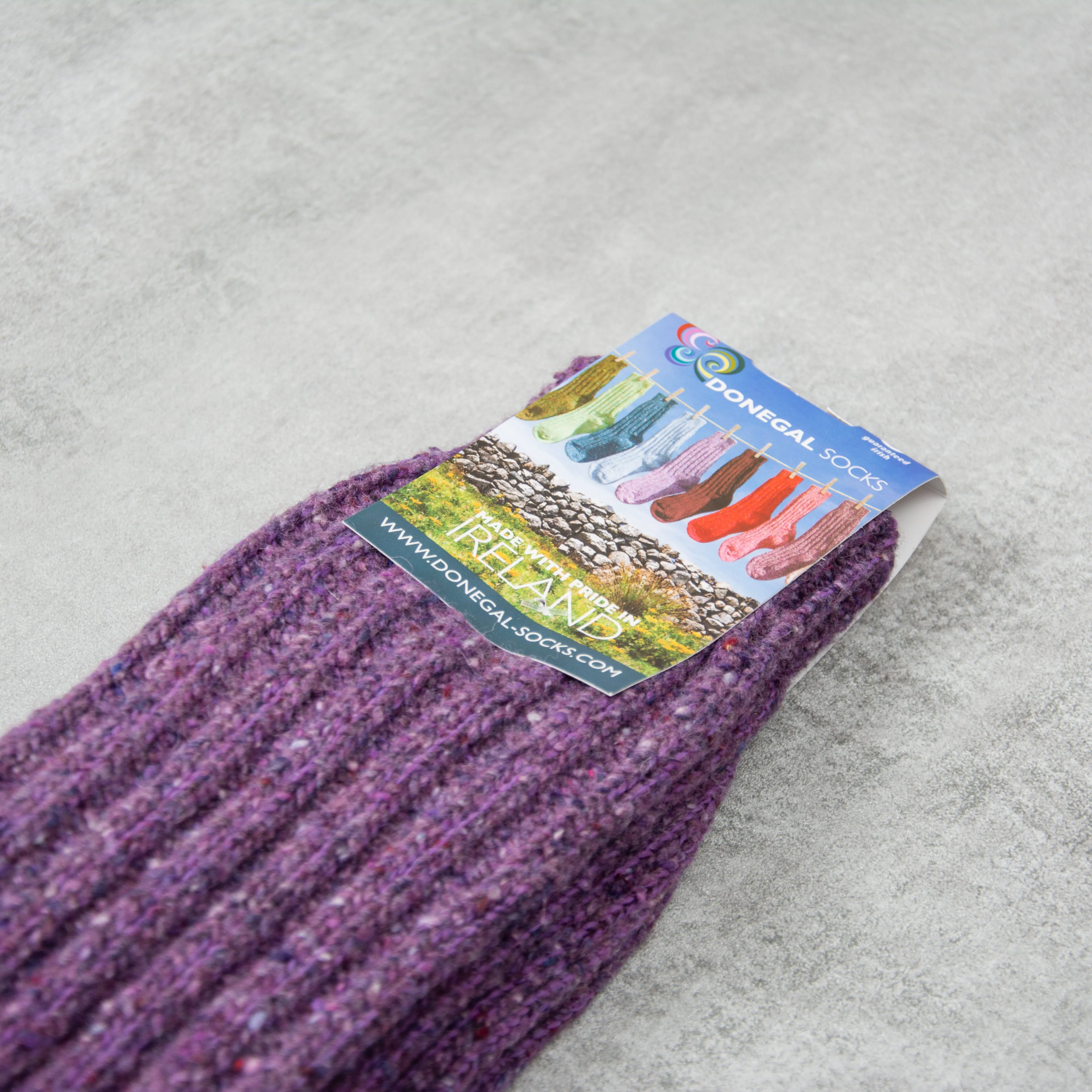 Donegal Socks in traditional Wool - 336 Purple