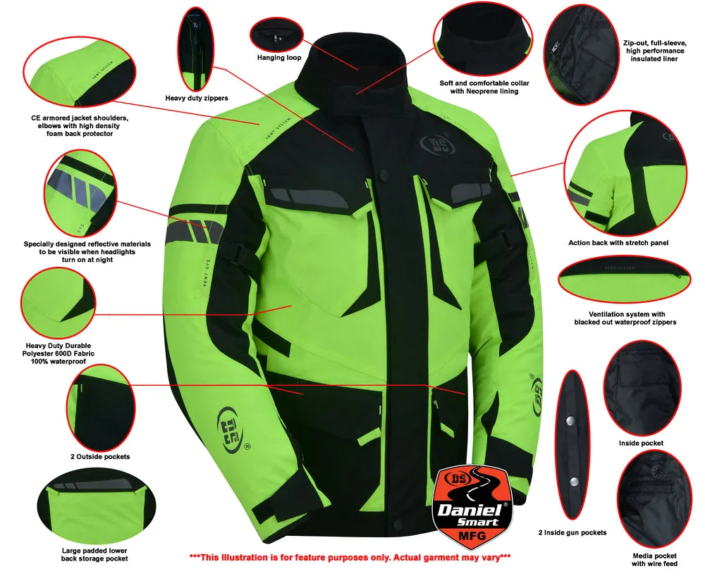 DS4616 Advance Touring Textile Motorcycle Jacket for Men - Hi-Viz