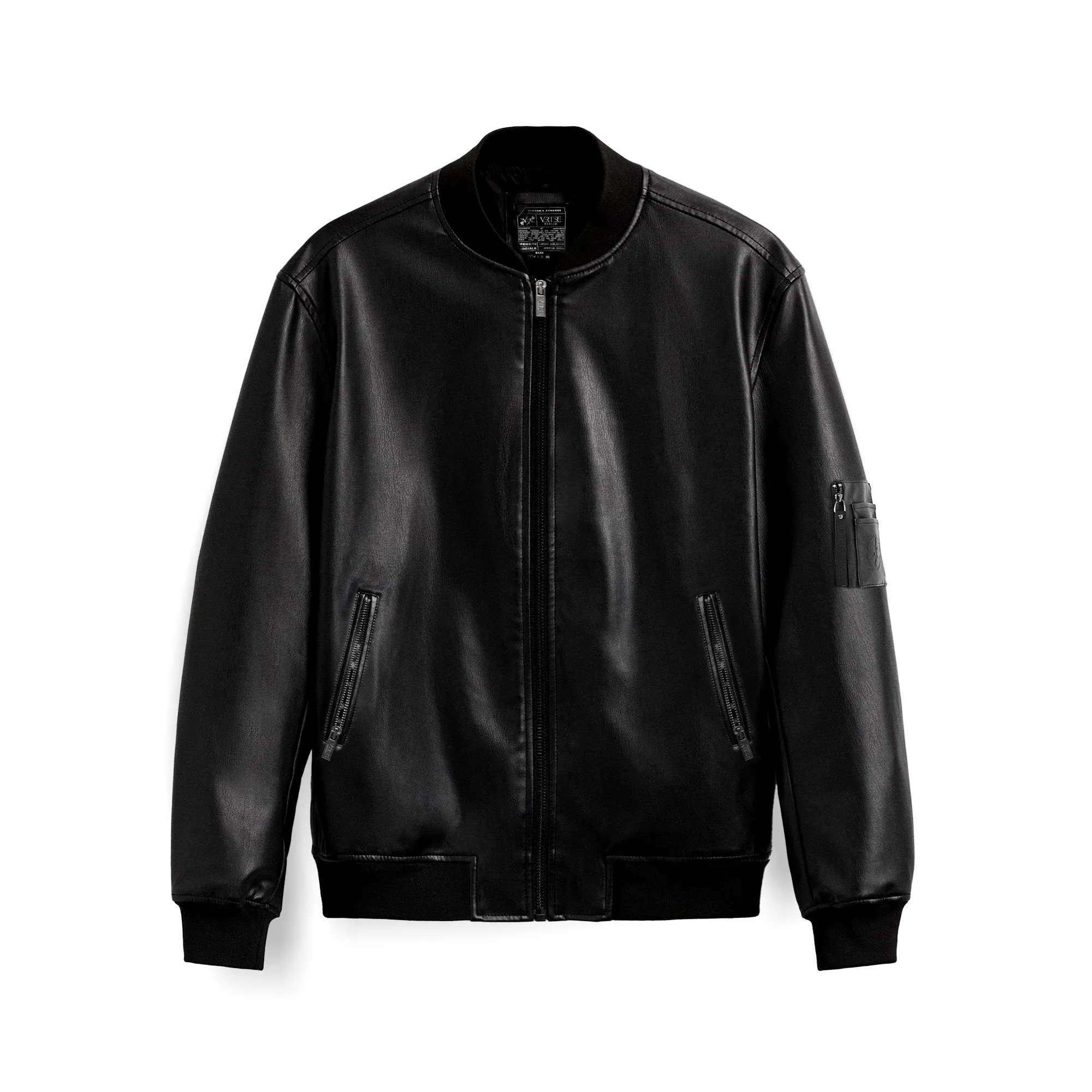 FAUX LEATHER BOMBER JACKET