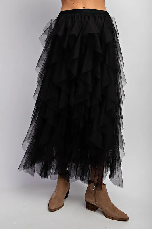 Feel The Excitement Cascading Layered Skirt