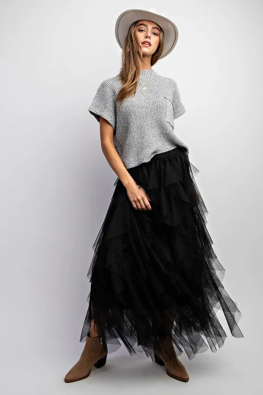 Feel The Excitement Cascading Layered Skirt