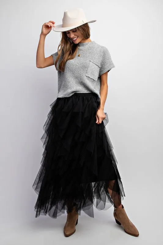 Feel The Excitement Cascading Layered Skirt