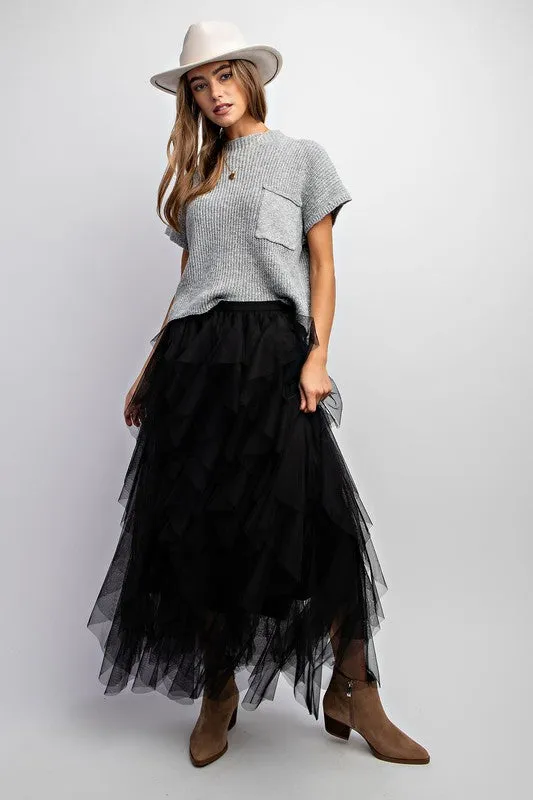 Feel The Excitement Cascading Layered Skirt