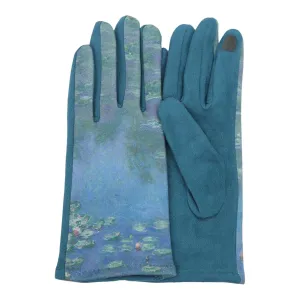 Fine Art Monet Water Lilies Texting Gloves