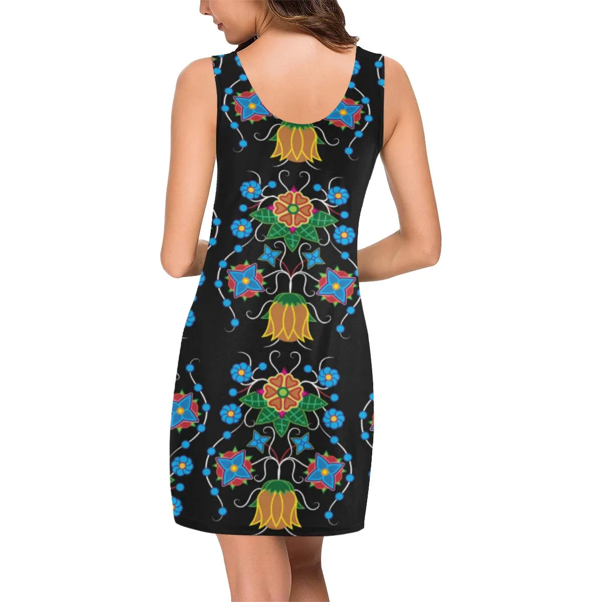 Floral Beadwork Four Mothers IkstsÃ­miwa Vest Dress