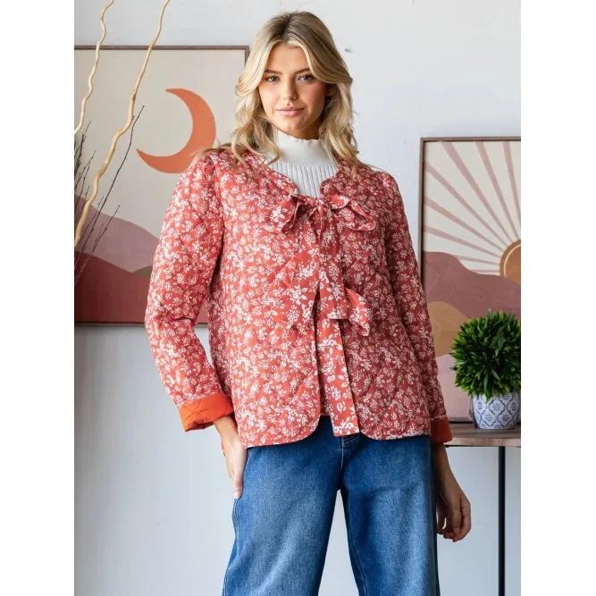 Floral Front Ribbon Jacket