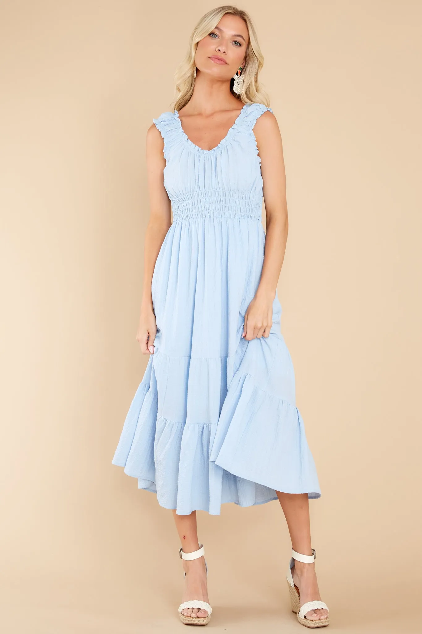 Follow Your Bliss Light Blue Midi Dress