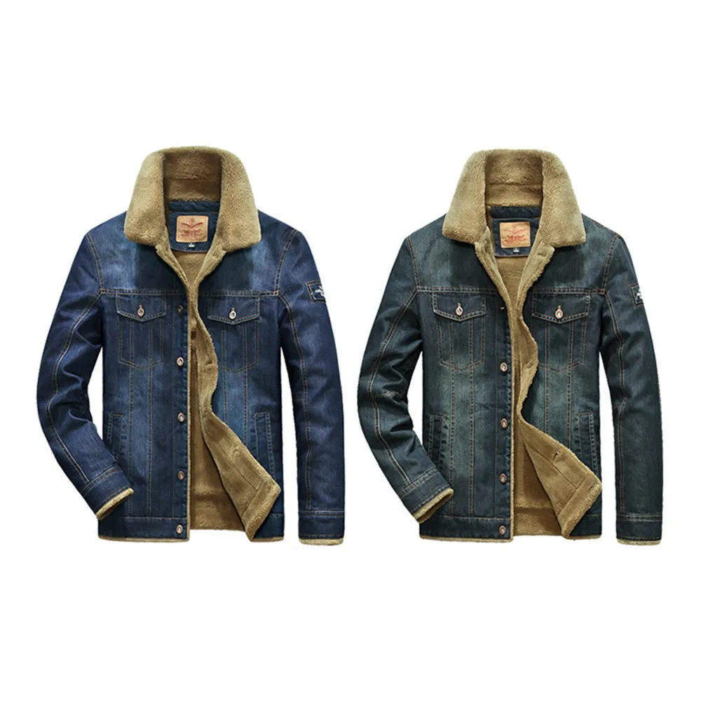 Funki Buys | Jackets | Men's Fleece Denim Trucker Jackets | 7XL