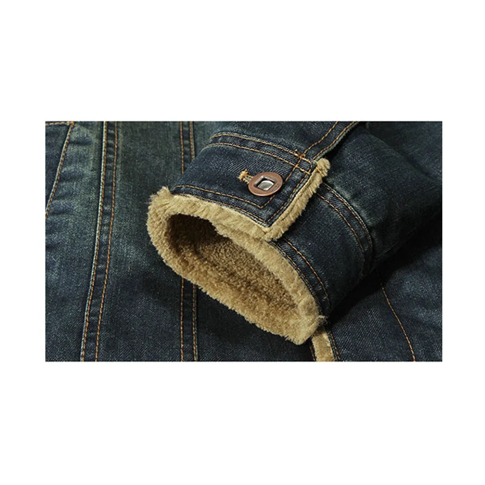 Funki Buys | Jackets | Men's Fleece Denim Trucker Jackets | 7XL