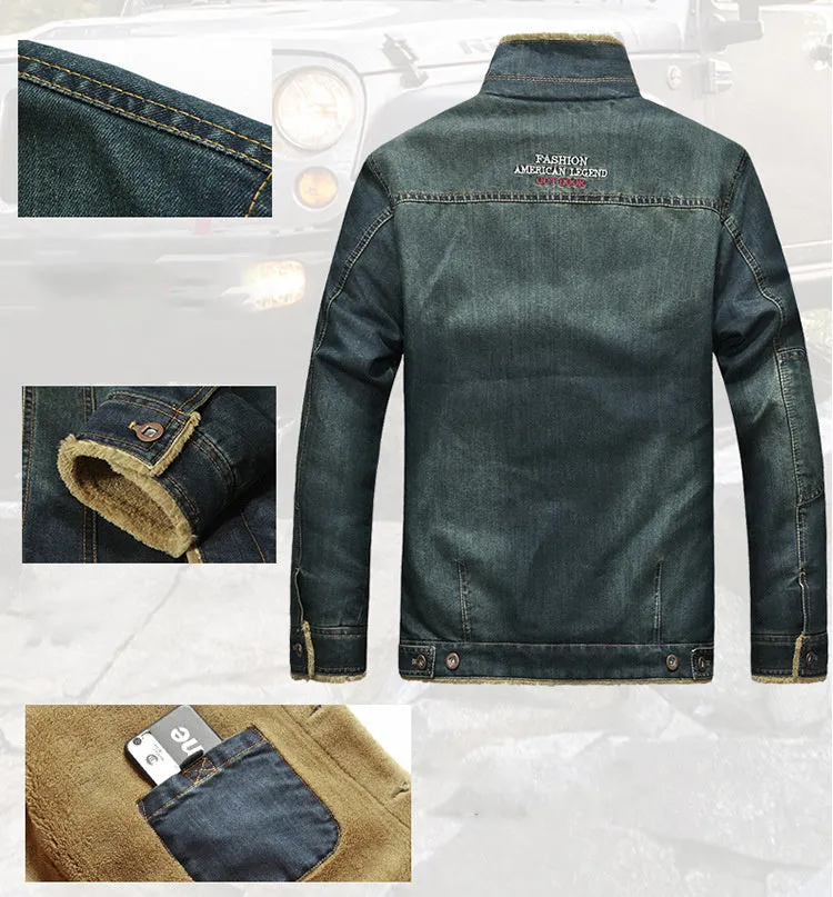 Funki Buys | Jackets | Men's Fleece Denim Trucker Jackets | 7XL