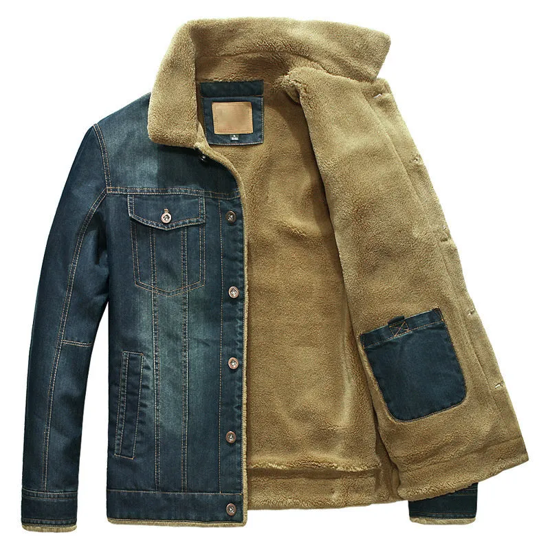 Funki Buys | Jackets | Men's Fleece Denim Trucker Jackets | 7XL