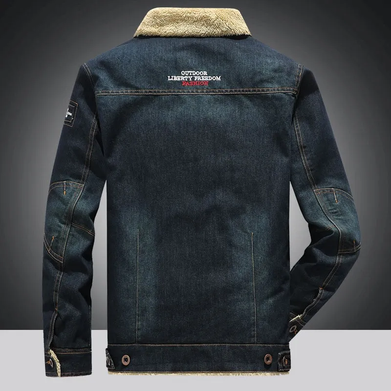 Funki Buys | Jackets | Men's Fleece Denim Trucker Jackets | 7XL