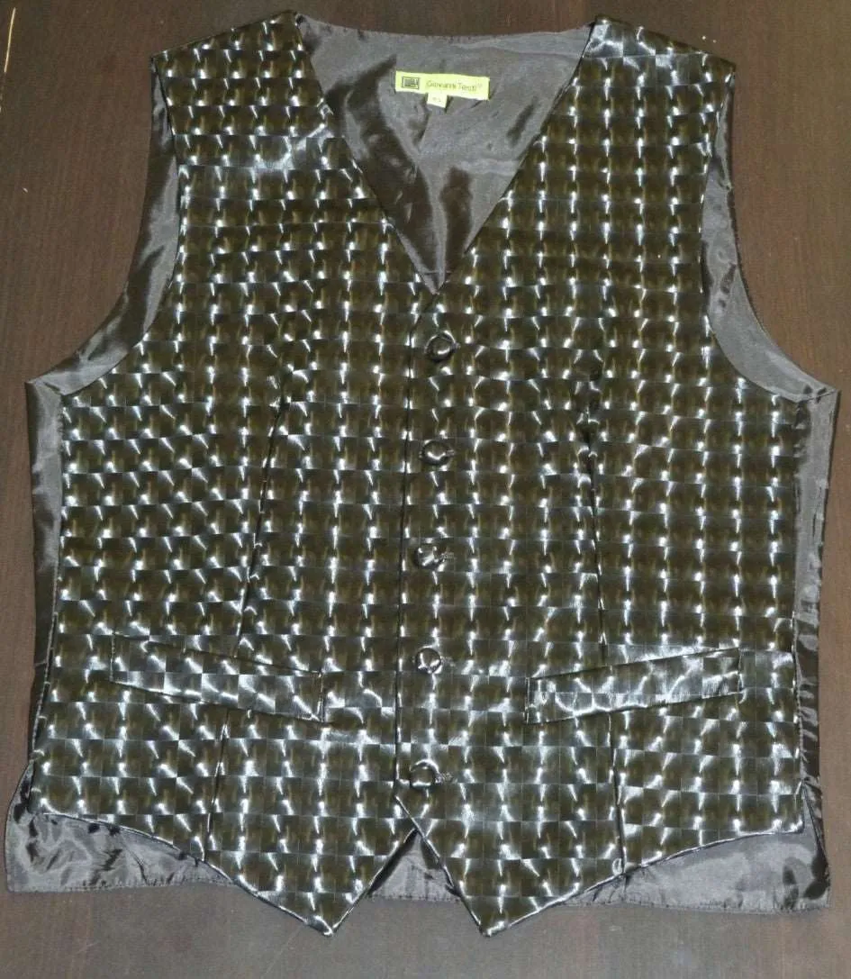 Giovanni Testi Black 3D Slim Fit Vest