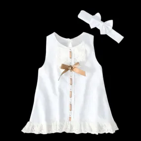 Girls baby sleeveless bow skirt