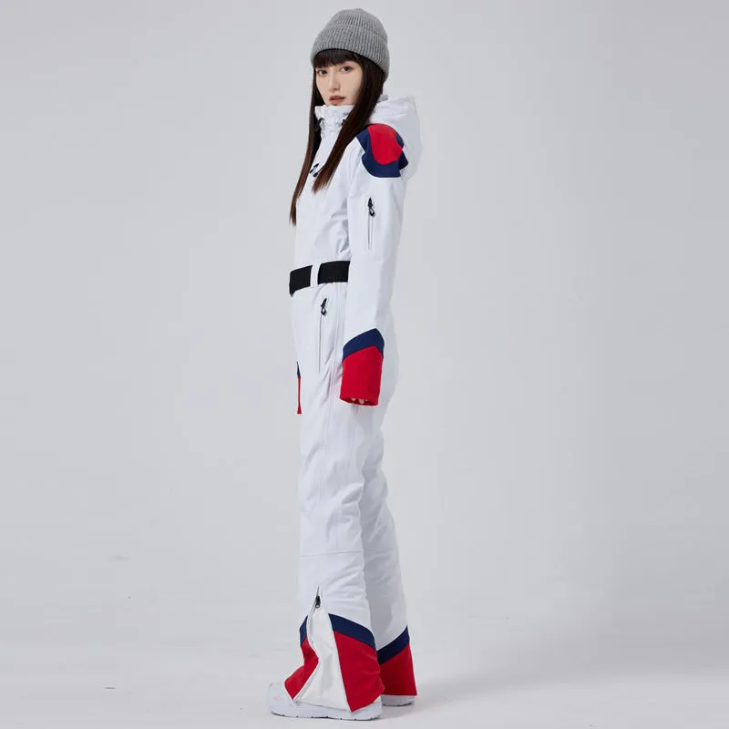 Girls' Elegant Slim Fit One-piece Ski Jumpsuit