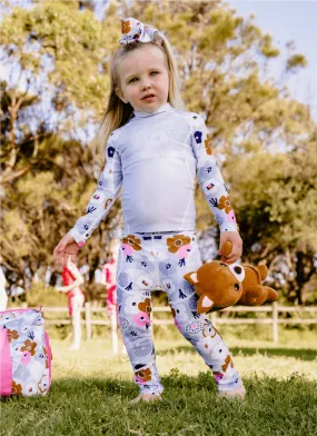 Girls Padded Long Cycling Tights - Classic Floral