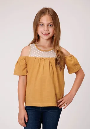 GIRLS SHORT SLEEVE BUTTON DIP DYE COTTON WESTERN SHIRT