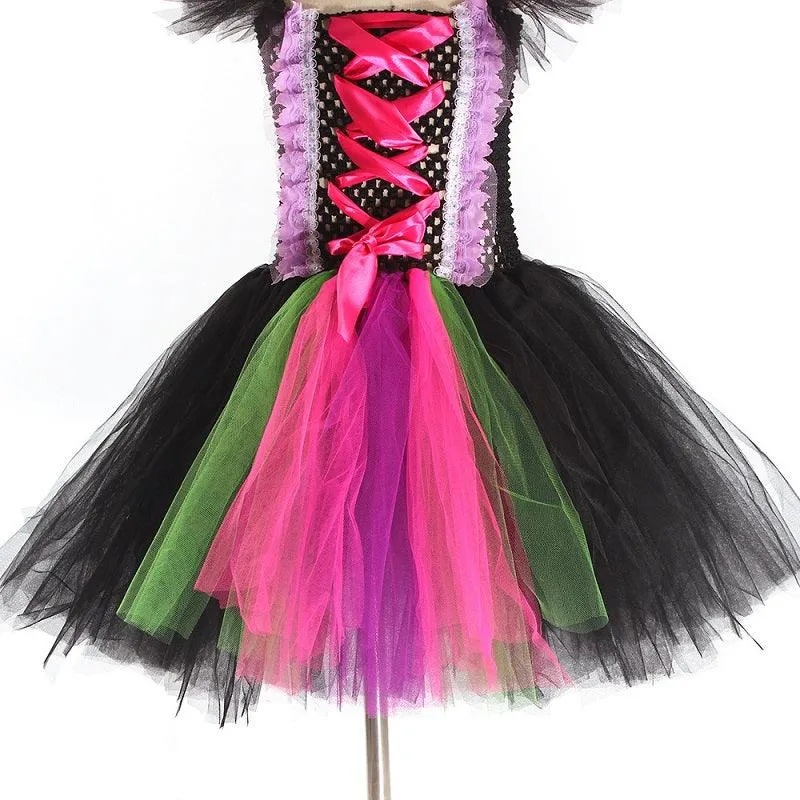 Girl's suspender mesh princess dress Dreamy Black and Pink Fairy Tale Dress Stage performance Halloween role-playing costumes