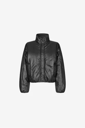 Harlow Leather Bomber Jacket Black