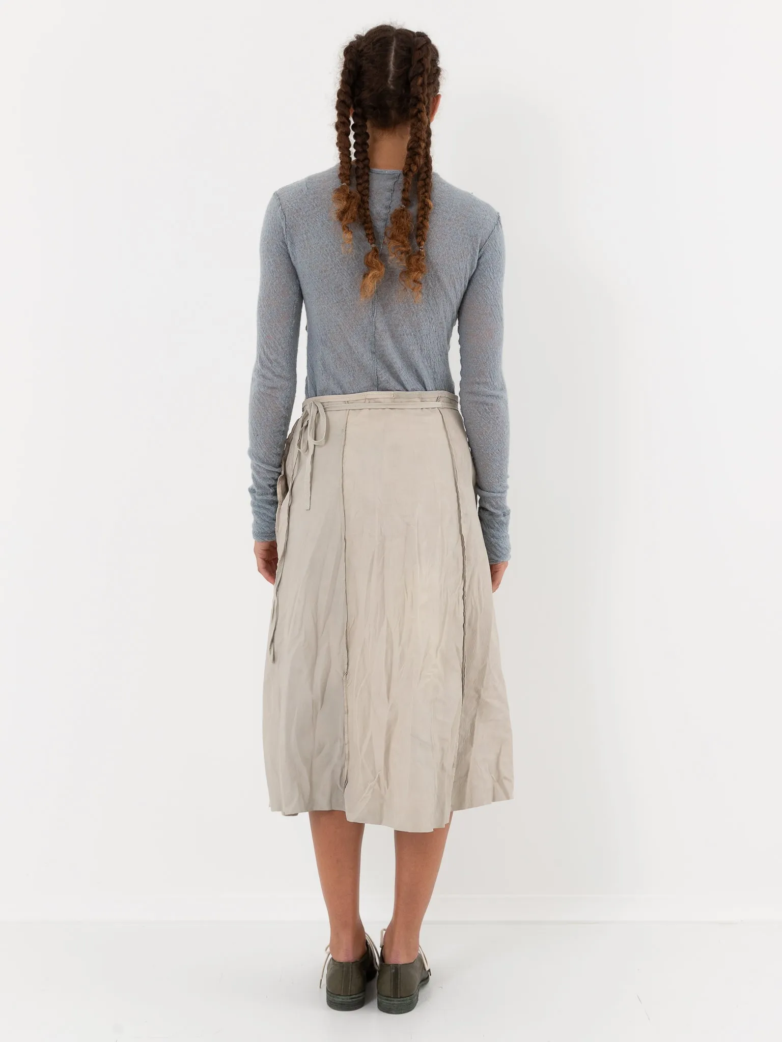 Hazel Brown Leather Wrap Skirt