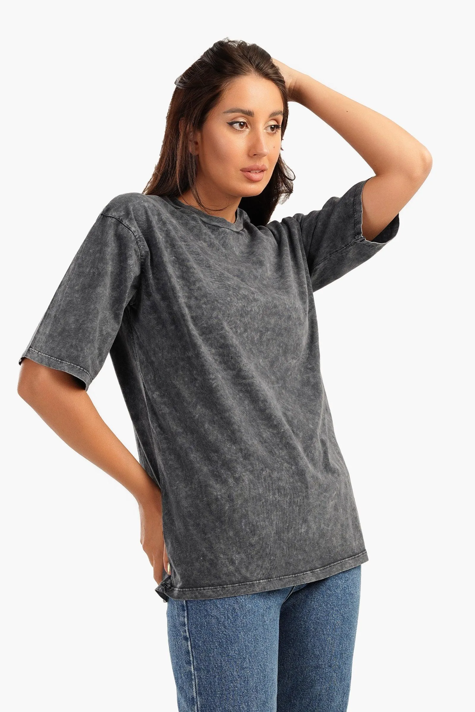 Heather Grey Cotton T-Shirt