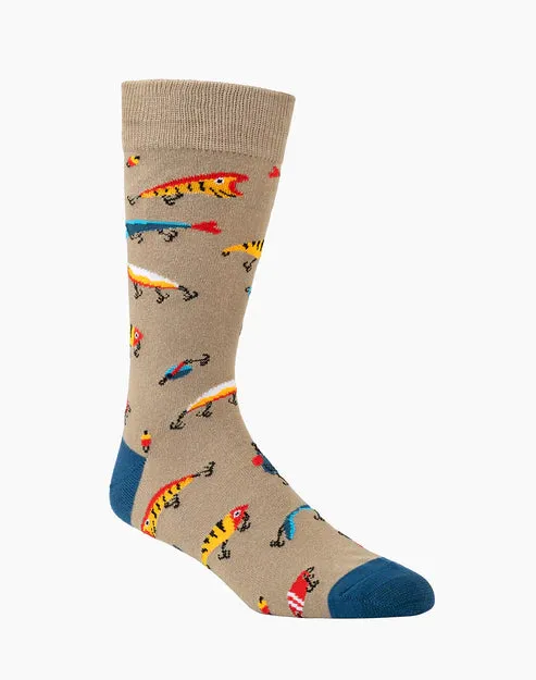 Hooked on Fishin' Men's Bamboo Crew Socks