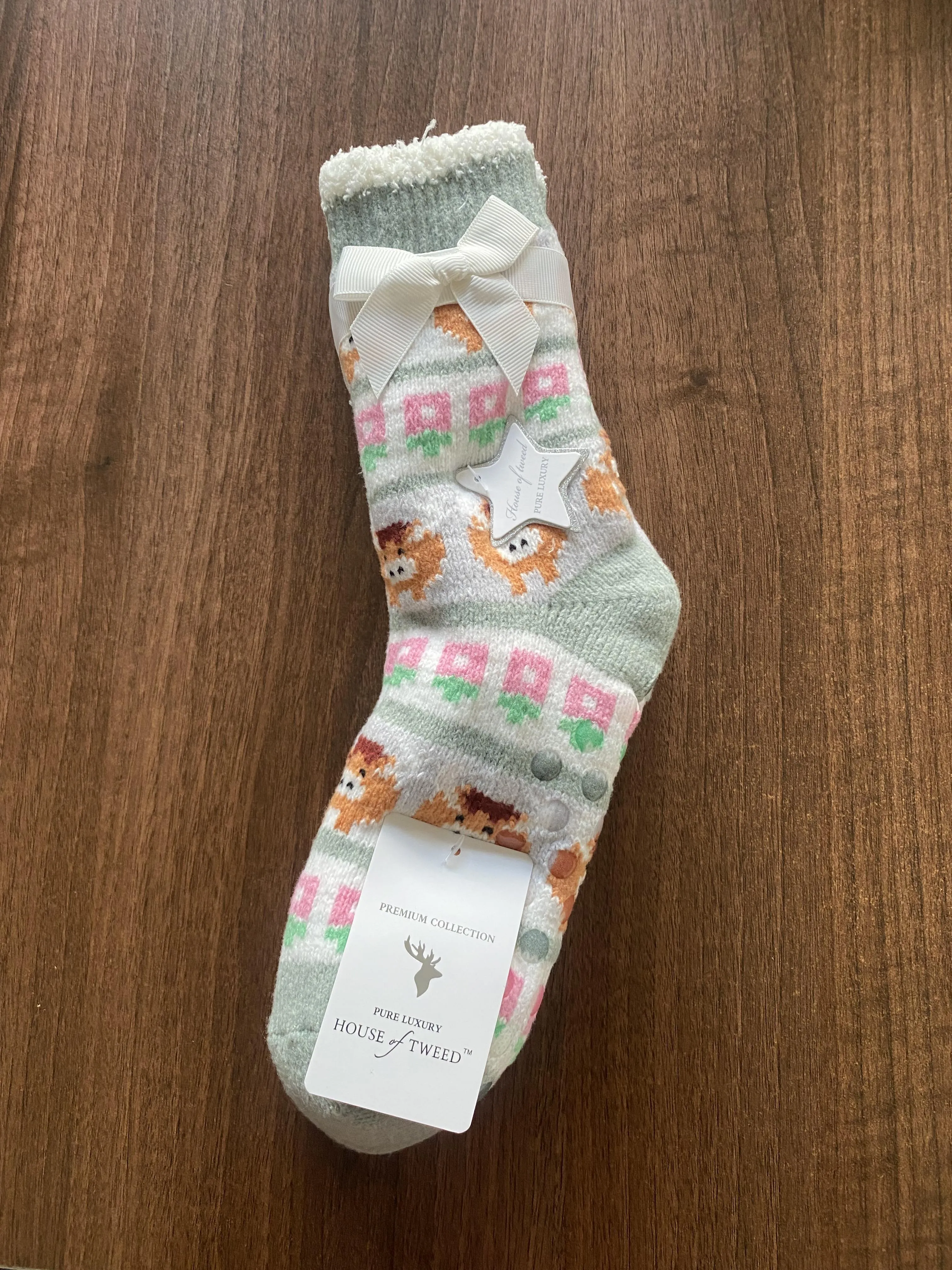 House of Tweed Ladies Fluffy Cosy Socks - 2 Pack One Size