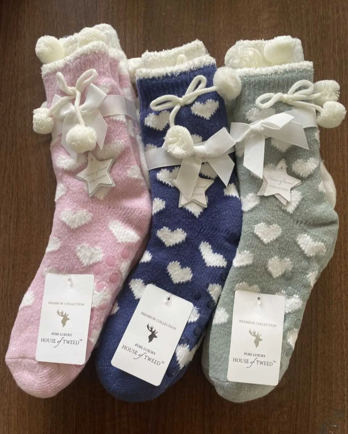 House of Tweed Ladies Fluffy Cosy Socks - 2 Pack One Size