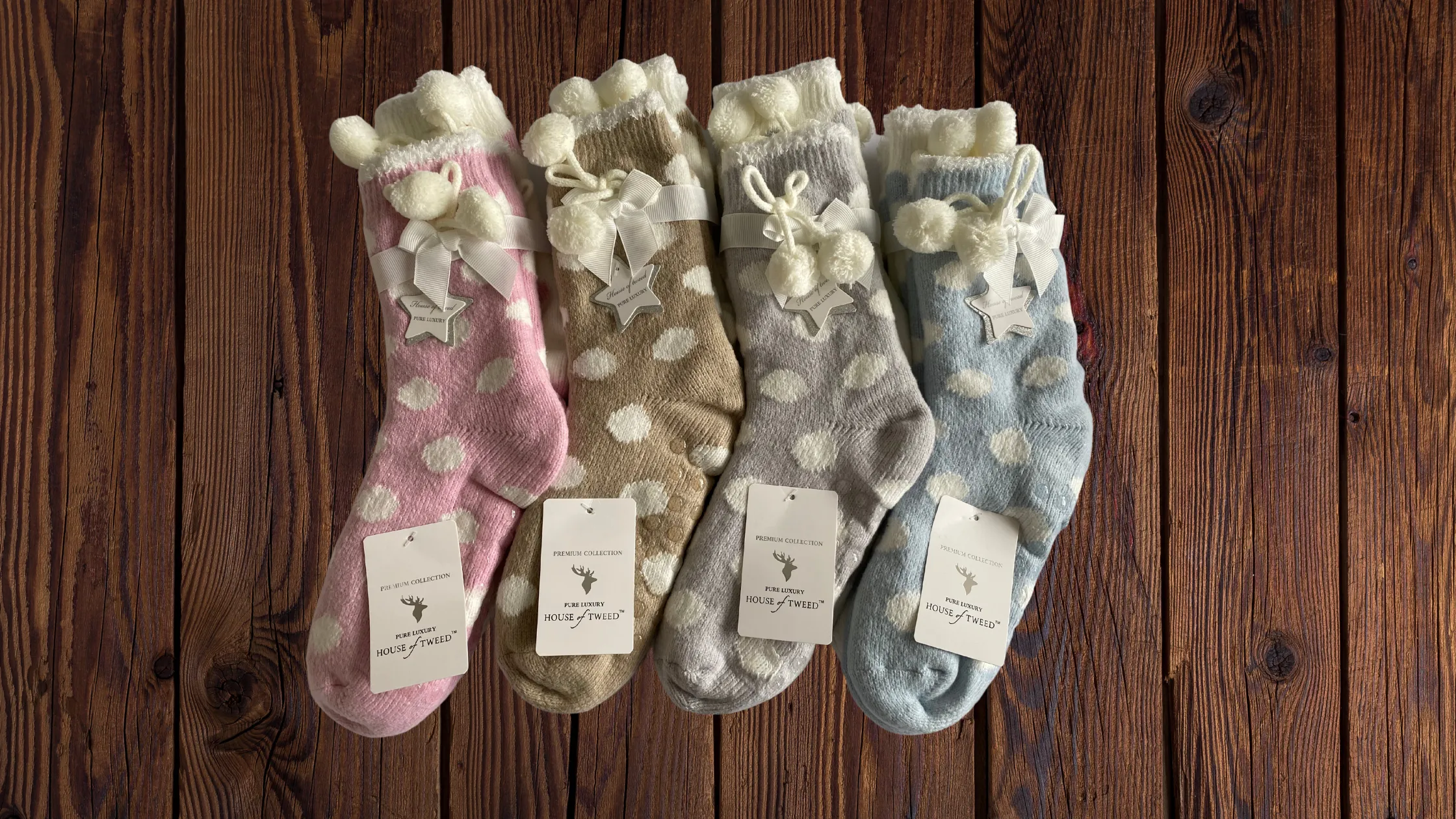 House of Tweed Ladies Fluffy Cosy Socks - 2 Pack One Size