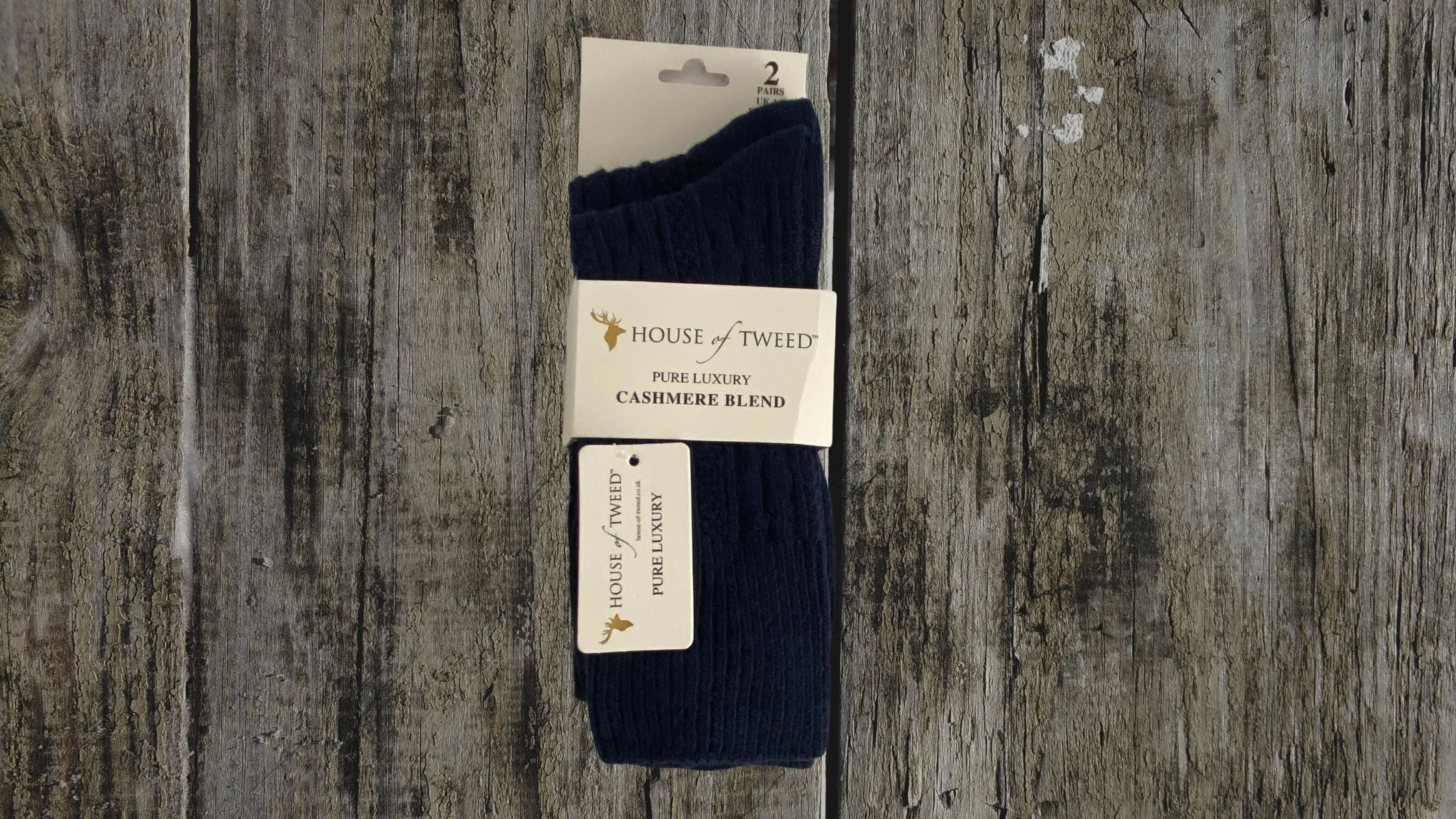 House of Tweed Pure Luxury Cashmere Socks | 2 Pairs / UK 4-8