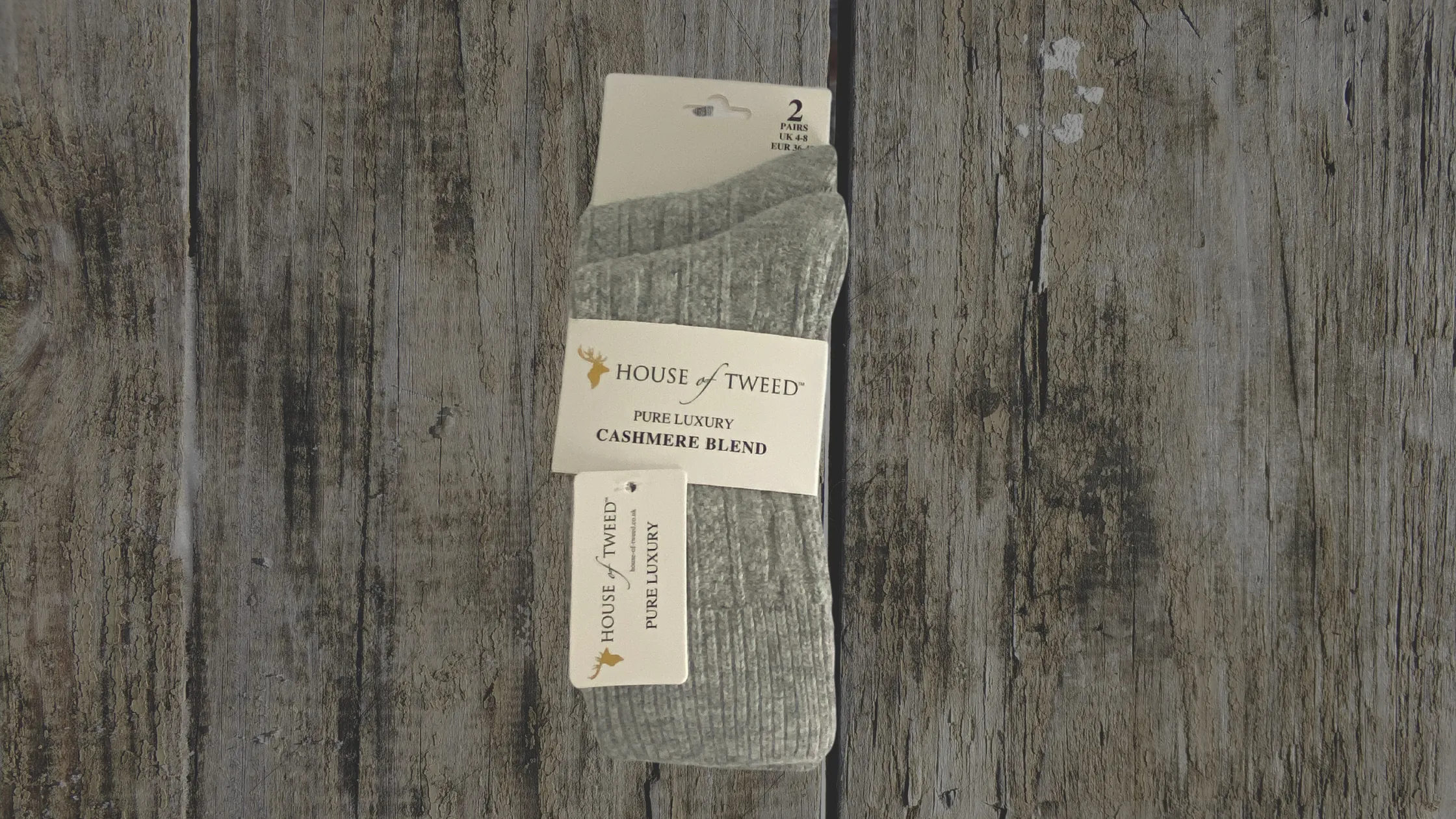 House of Tweed Pure Luxury Cashmere Socks | 2 Pairs / UK 4-8