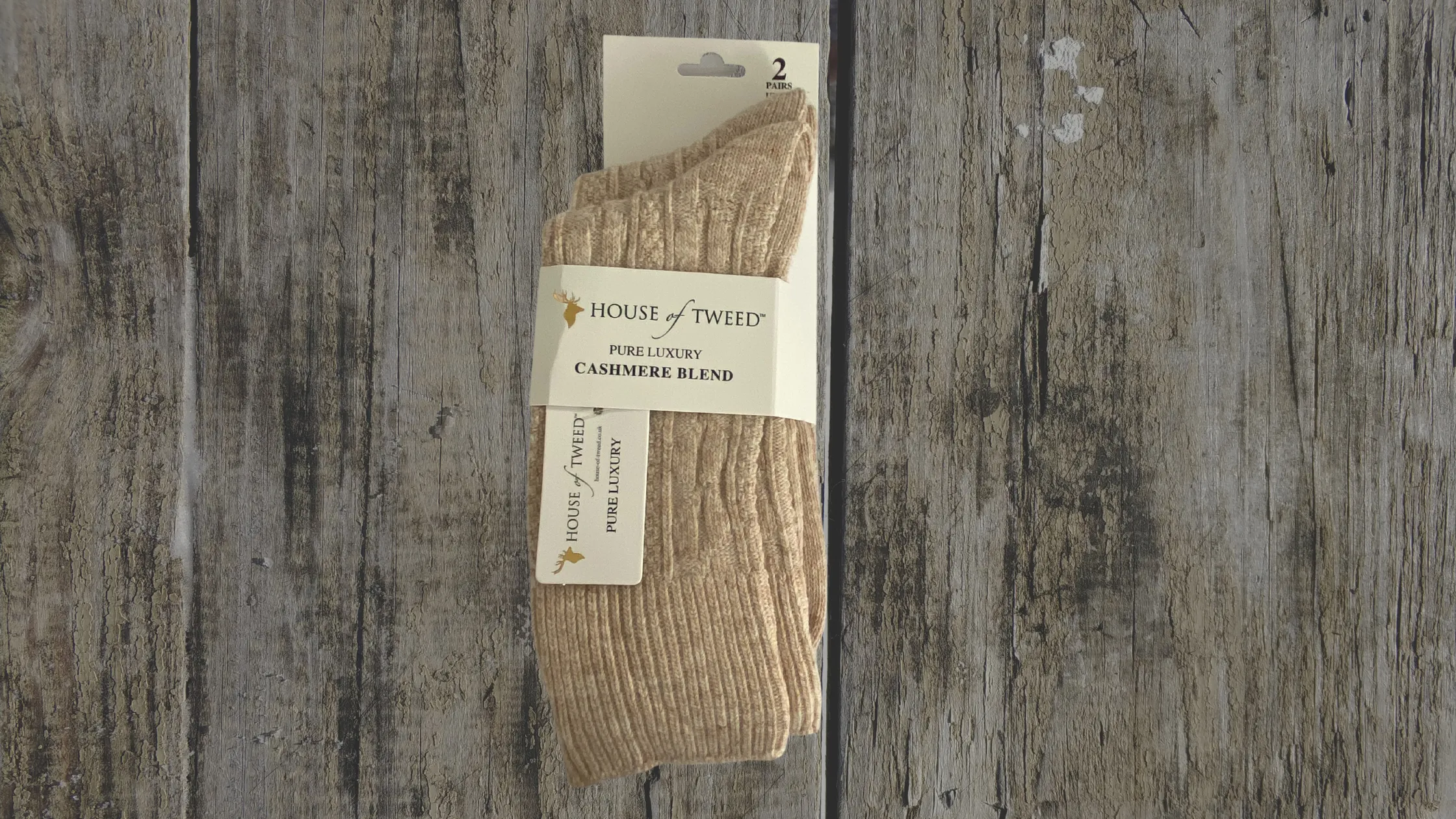 House of Tweed Pure Luxury Cashmere Socks | 2 Pairs / UK 4-8