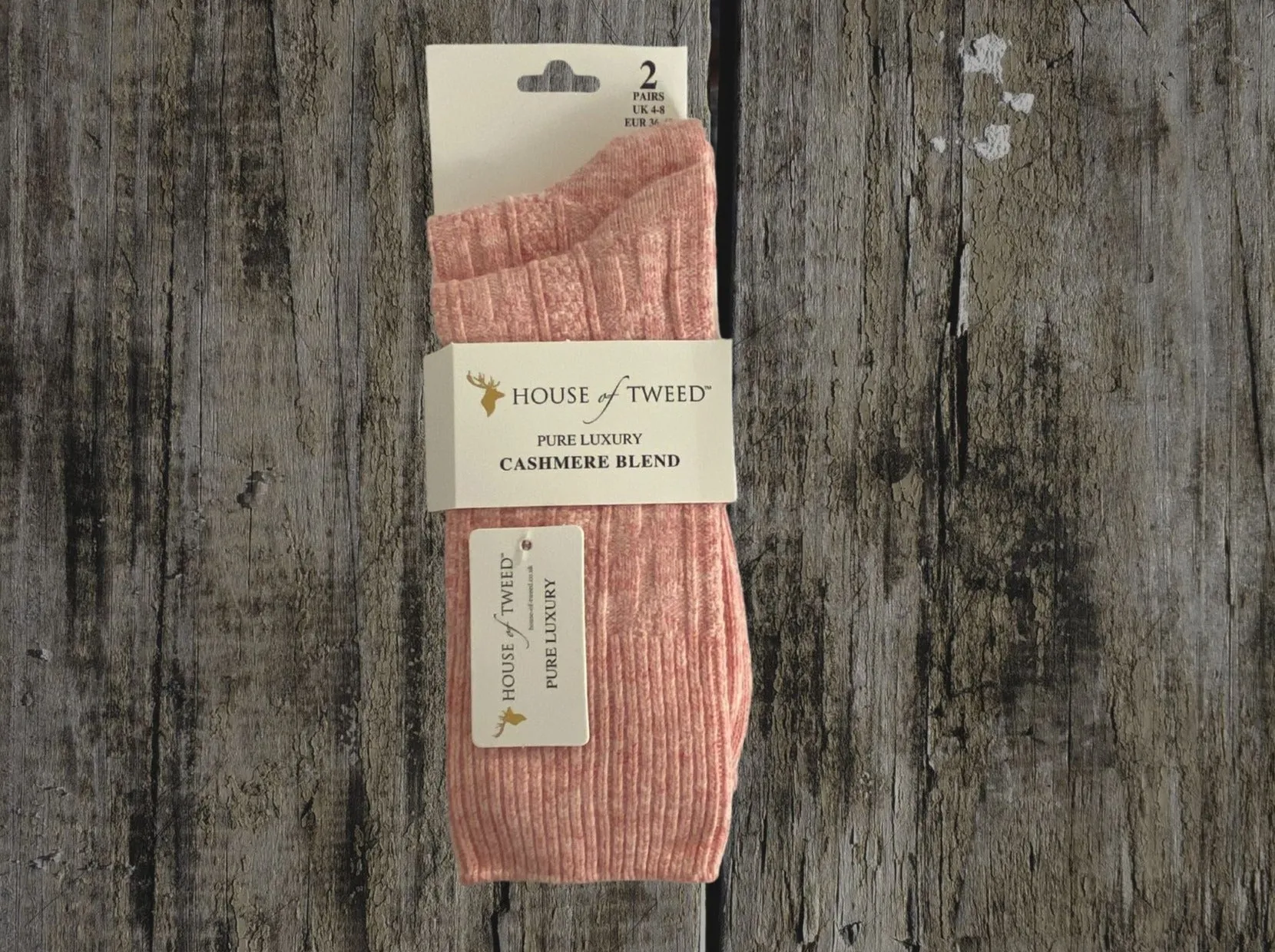 House of Tweed Pure Luxury Cashmere Socks | 2 Pairs / UK 4-8