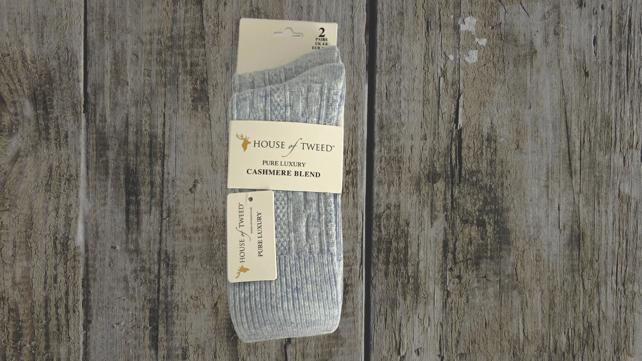 House of Tweed Pure Luxury Cashmere Socks | 2 Pairs / UK 4-8