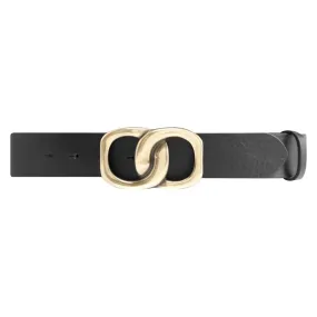 Jeans leatherbelt with nice buckle / 14908 - Gold