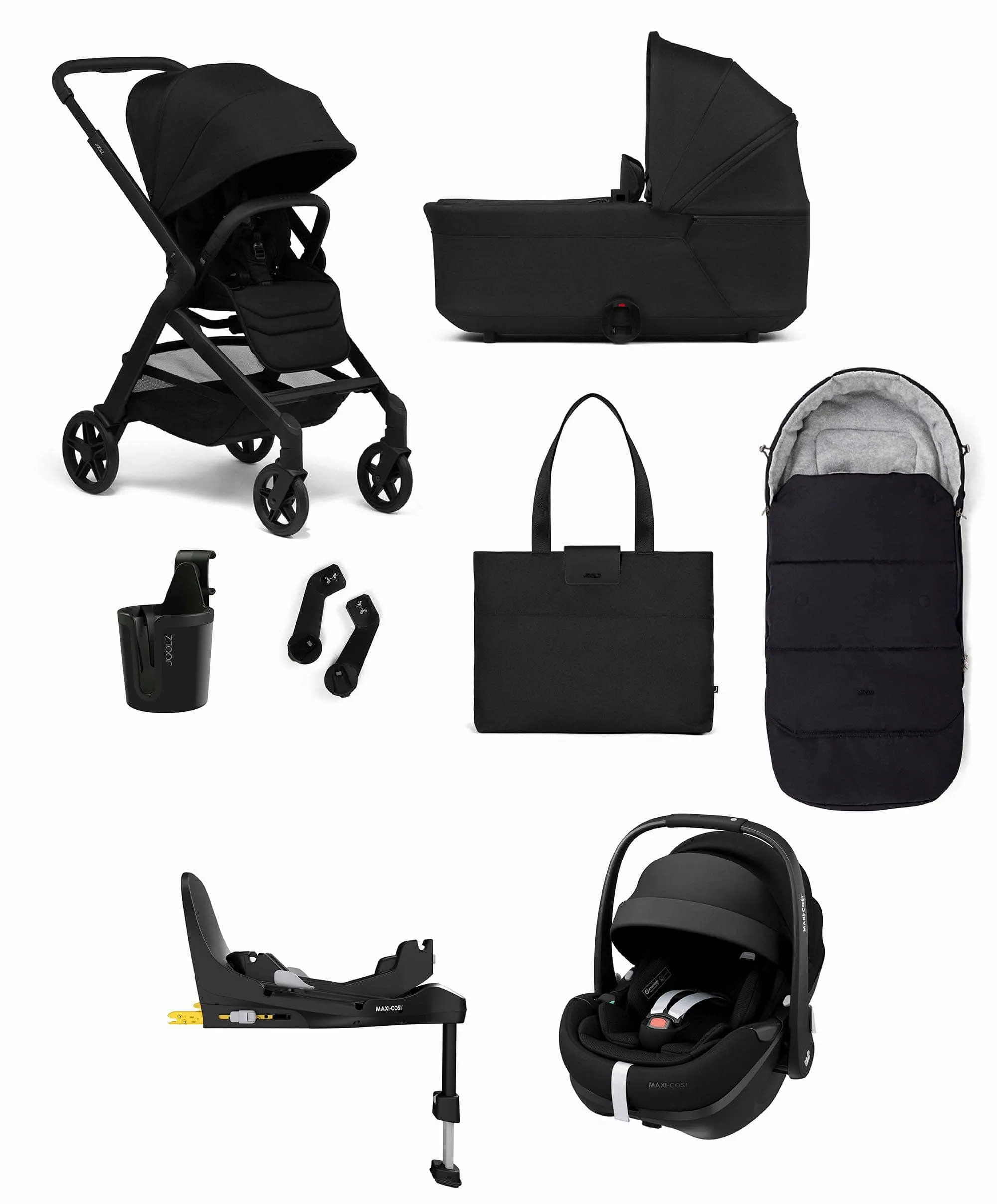 Joolz Hub² Pushchair Bundle with Maxi-Cosi Pebble 360 Pro² Car Seat & Base (8 Piece) – Space Black