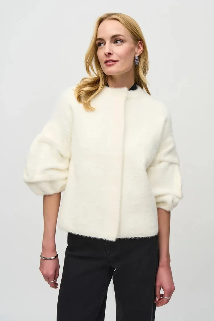 Joseph Ribkoff Sweater Knit Puff Sleeve Jacket 244931