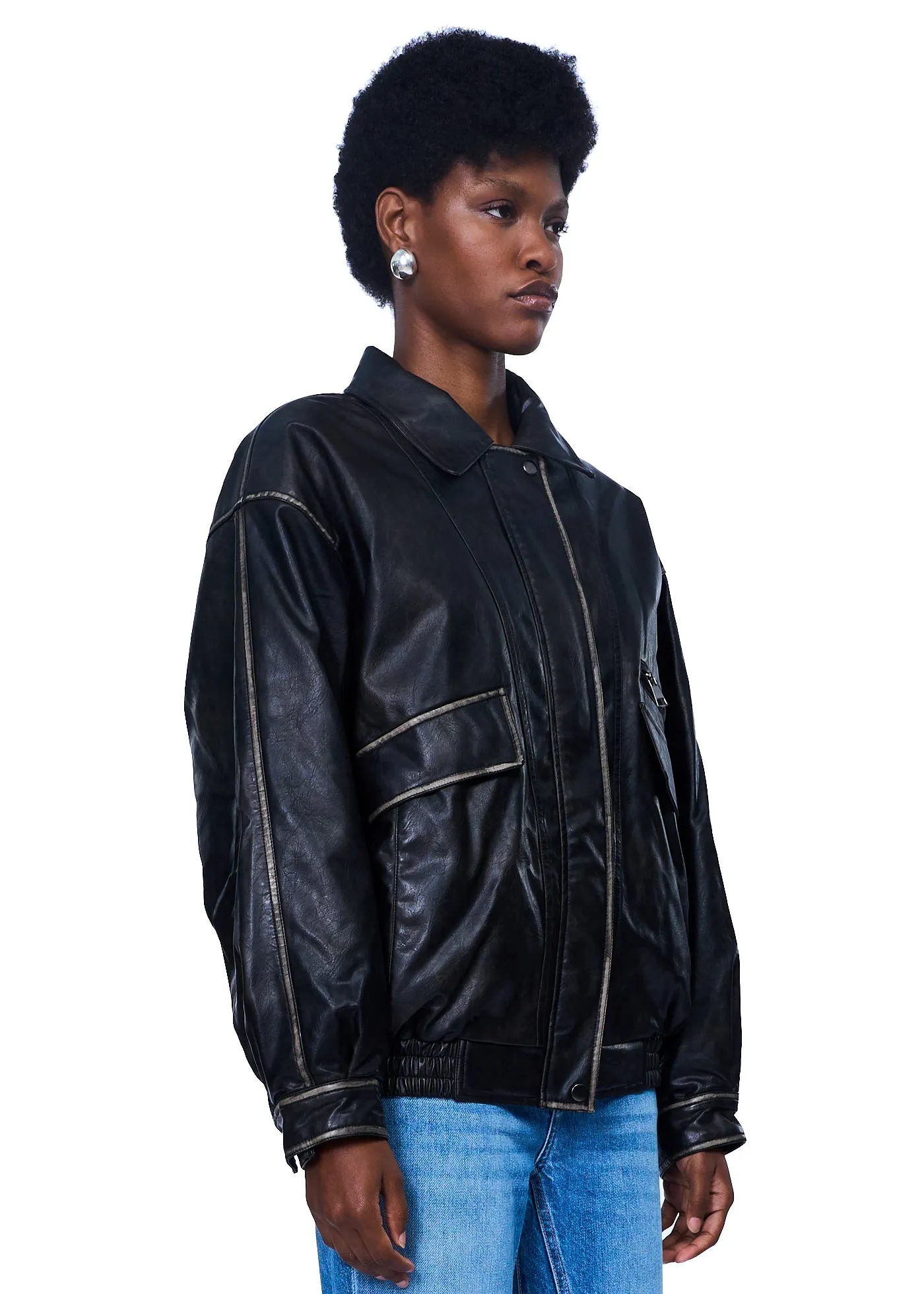 Klint Studio Faux Leather Bomber