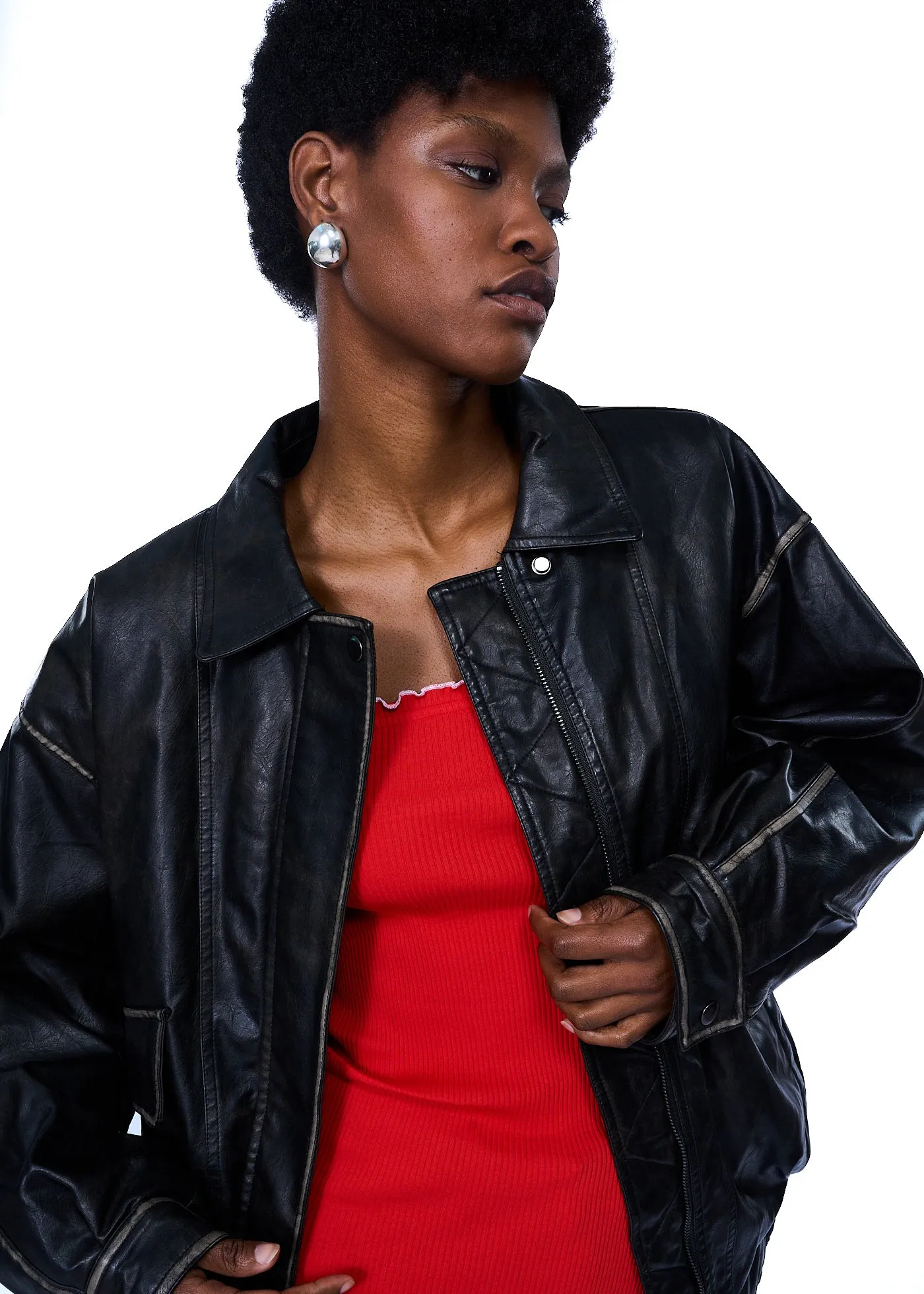 Klint Studio Faux Leather Bomber