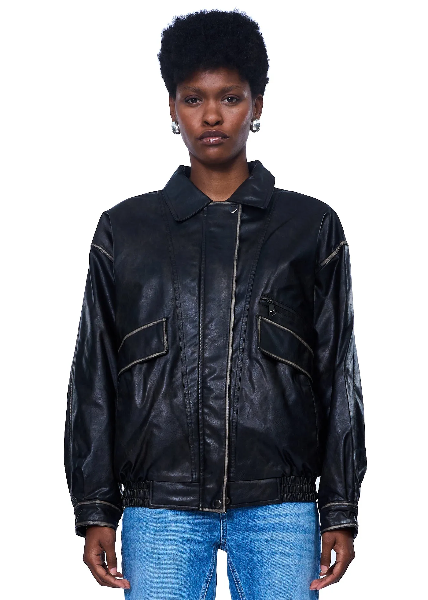 Klint Studio Faux Leather Bomber