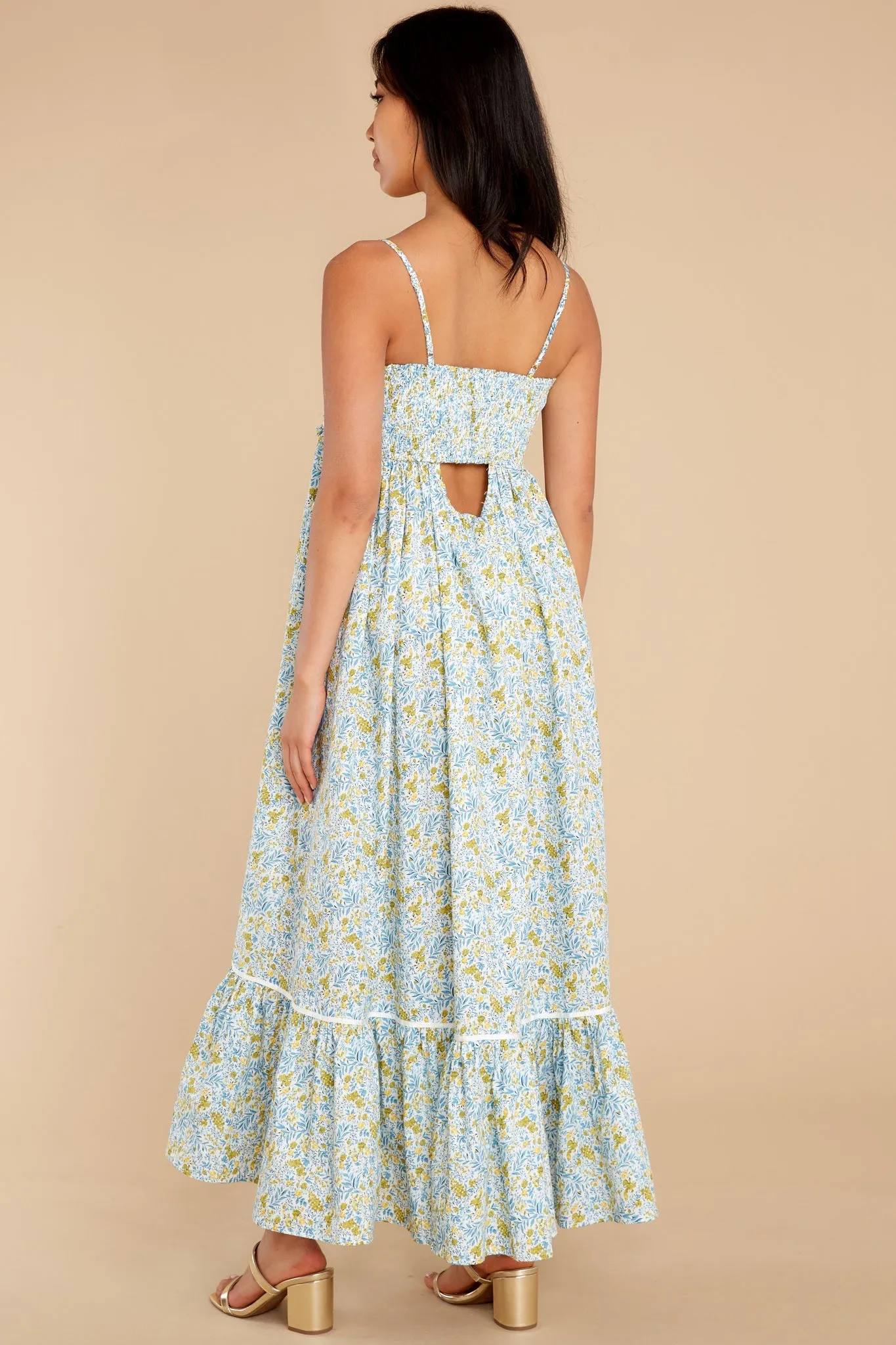 Lead Me There Light Blue Print Maxi Dress