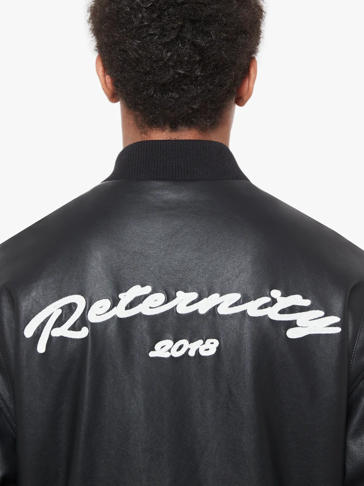 LEATHER BOMBER JACKET - BLACK