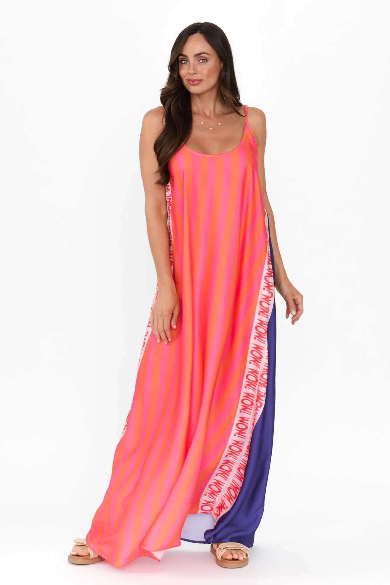 Melina Pink Splice Maxi Dress