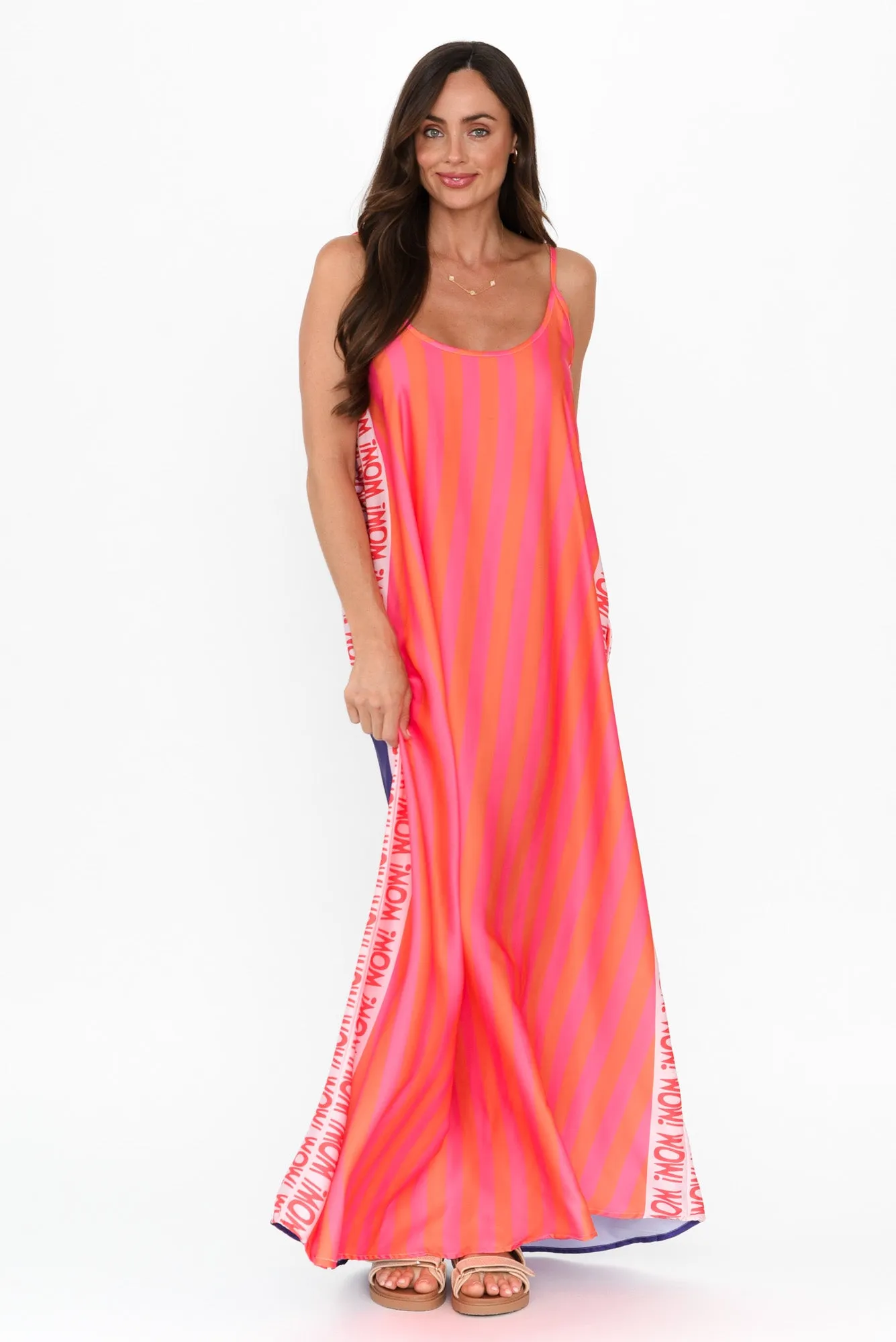 Melina Pink Splice Maxi Dress