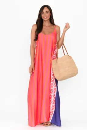 Melina Pink Splice Maxi Dress