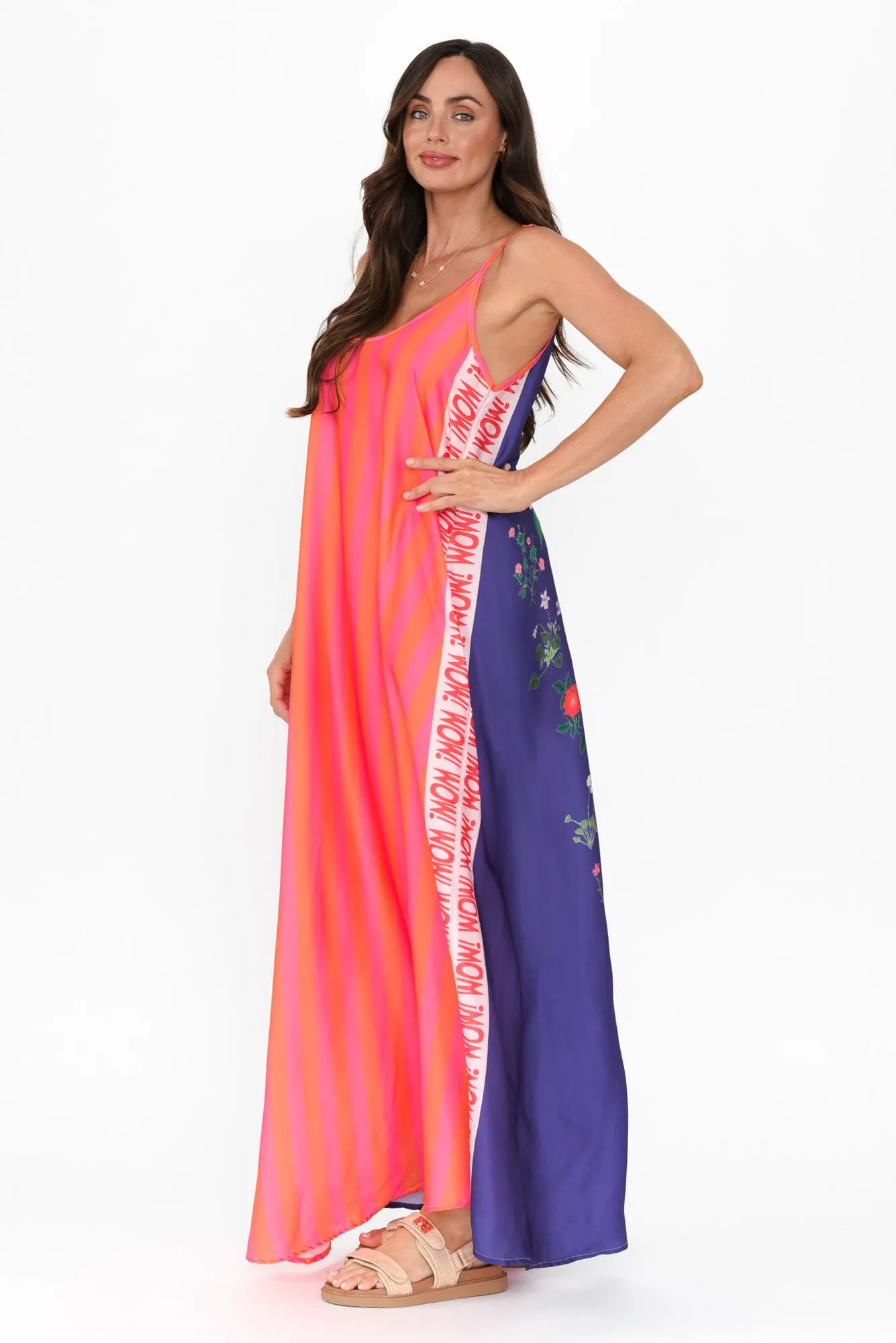 Melina Pink Splice Maxi Dress