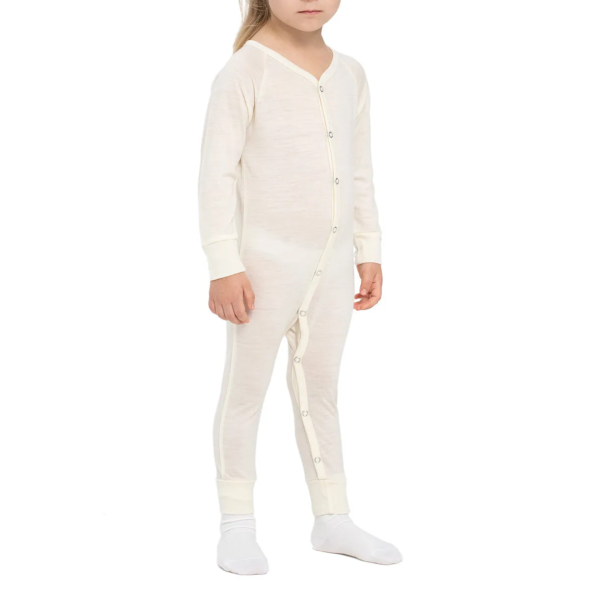 MENIQUE 100% Merino Wool Kids Romper Natural